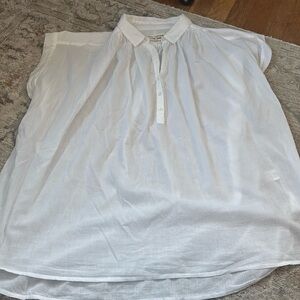Nili Lotan white cotton blouse size Large